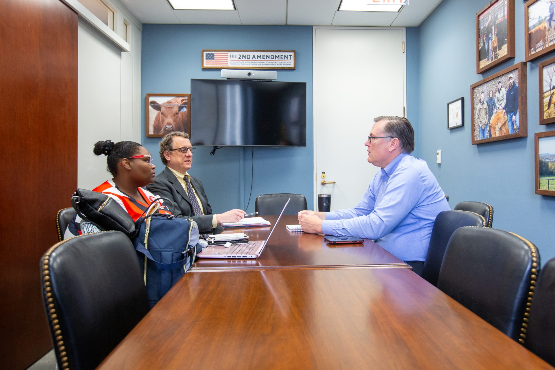 Tiffany Tagbo and Randy Rosso meet with a member of Congress