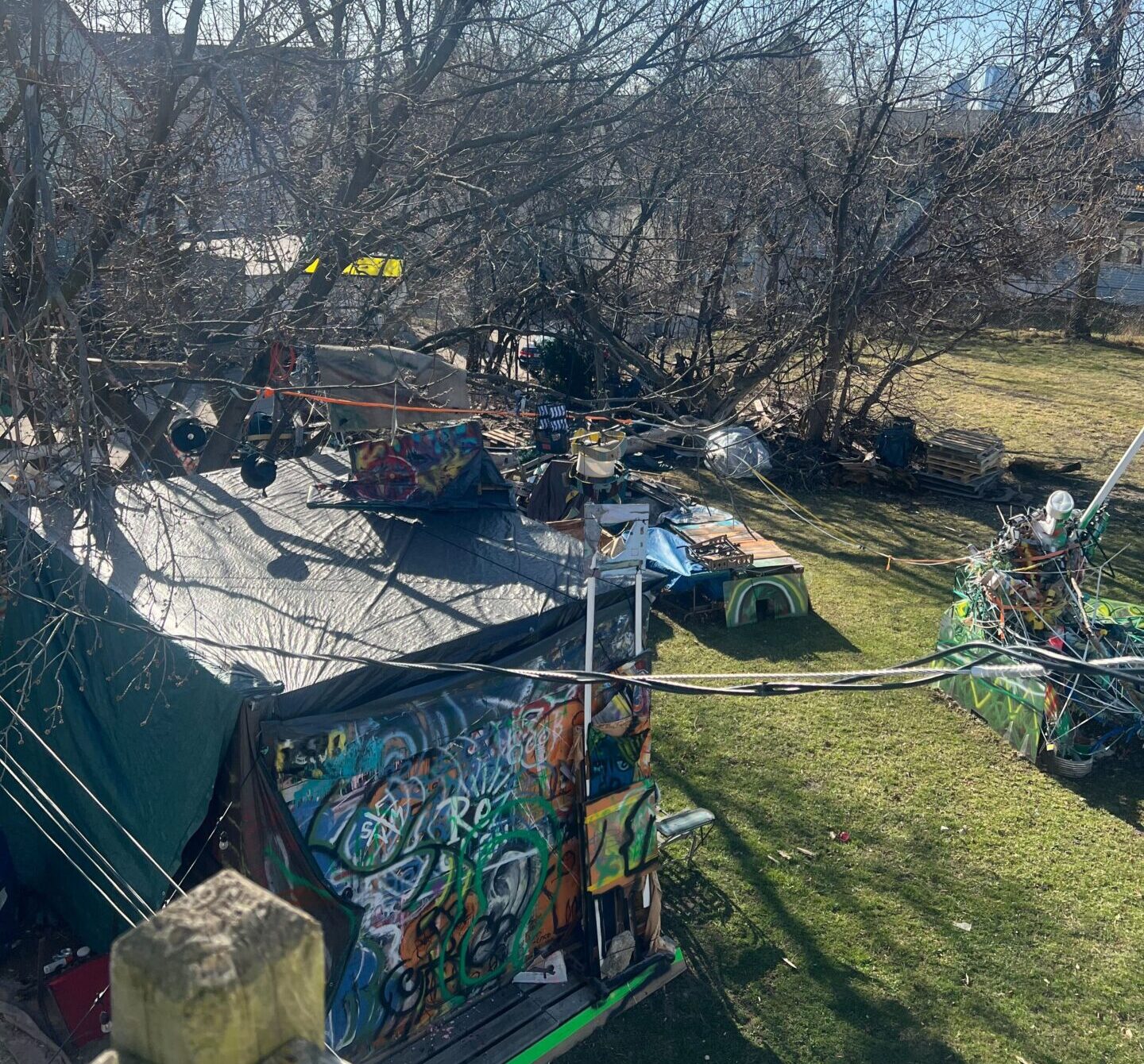 Homeless encampment in Expert on Poverty Kali Daugherty's city, Milwaukee, Wisconsin.