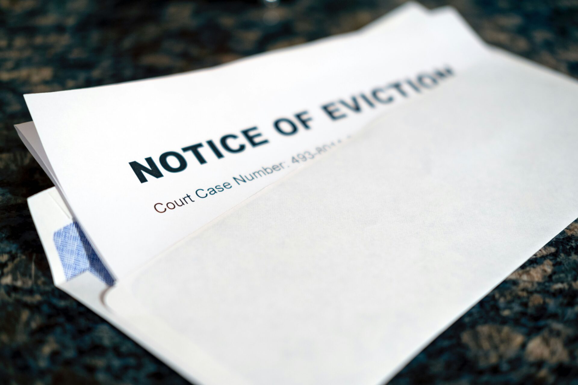 Paper that says Notice of Eviction