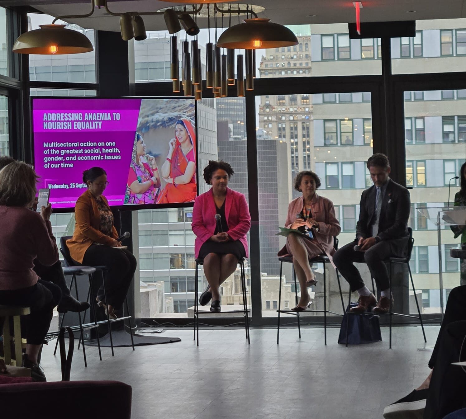 Dorothy Monza (second from the left) presenting at the “Addressing Anemia to Nourish Equality” event