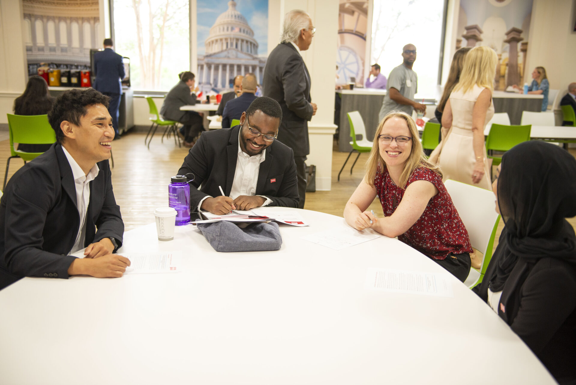 Fellows, advocates, and RESULTS staff regroup together on the Hill after their meetings